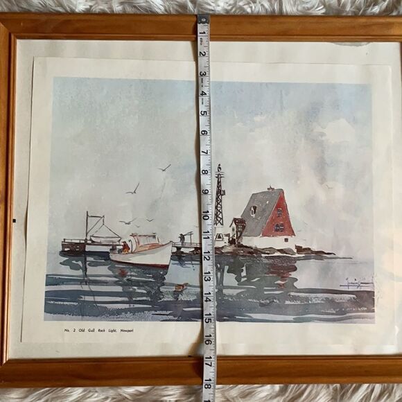 Paul Loring Old Gull Rock Light, Newport Matted and Framed Print - Picture 7 of 16